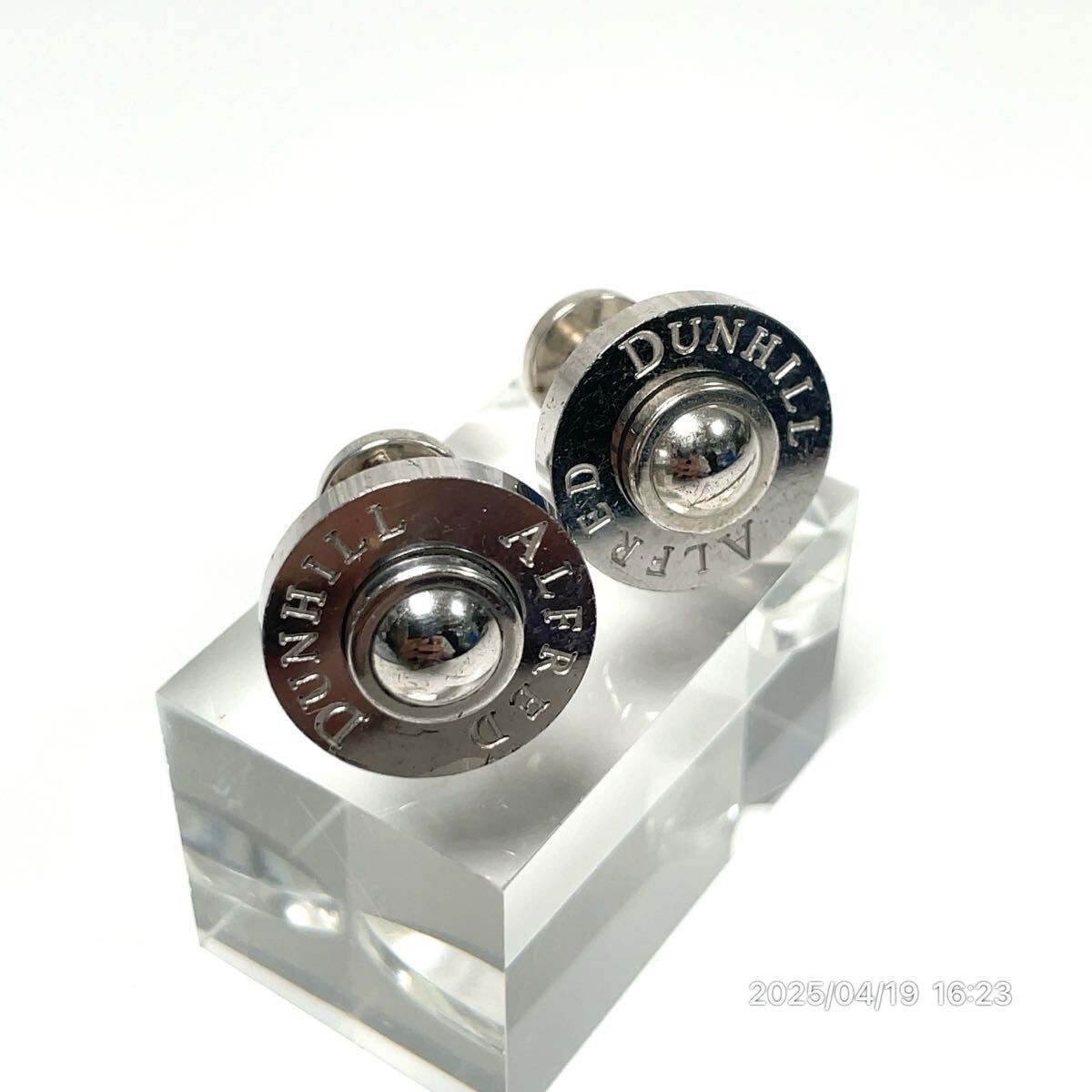 近年モデル SILVER925 SV925 dunhill ダンヒル ブランドロゴ 天然石 オニキス 2way カフスボタン カフスリンクス アクセサリー 装飾品