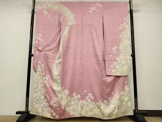 平和屋着物○訪問着 駒刺繍 舞桜 暈し染め 金彩 正絹 逸品