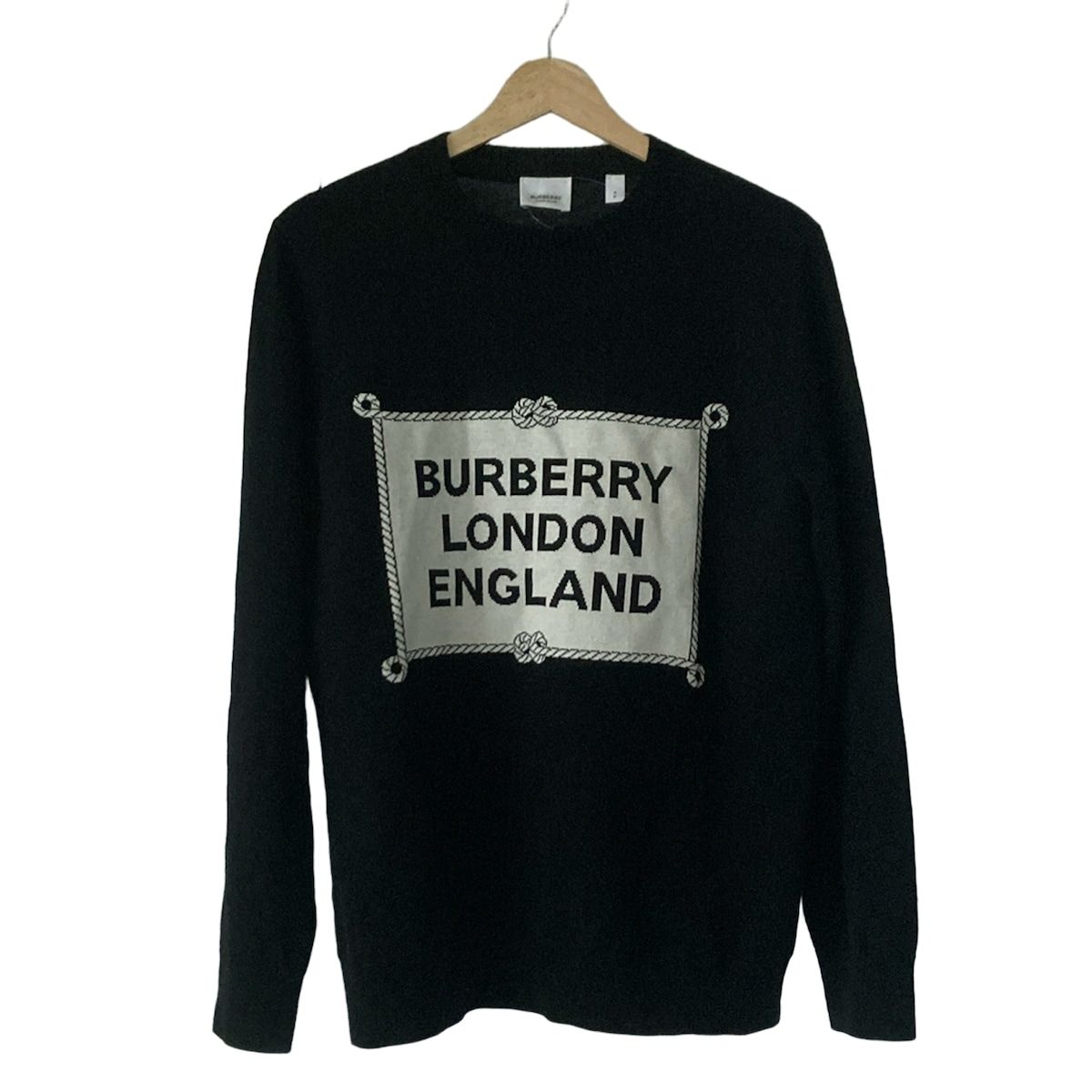 【美品】 Burberry London England ロゴ セーター 黒 美品】 Burberry London England ロゴ セーター 黒
