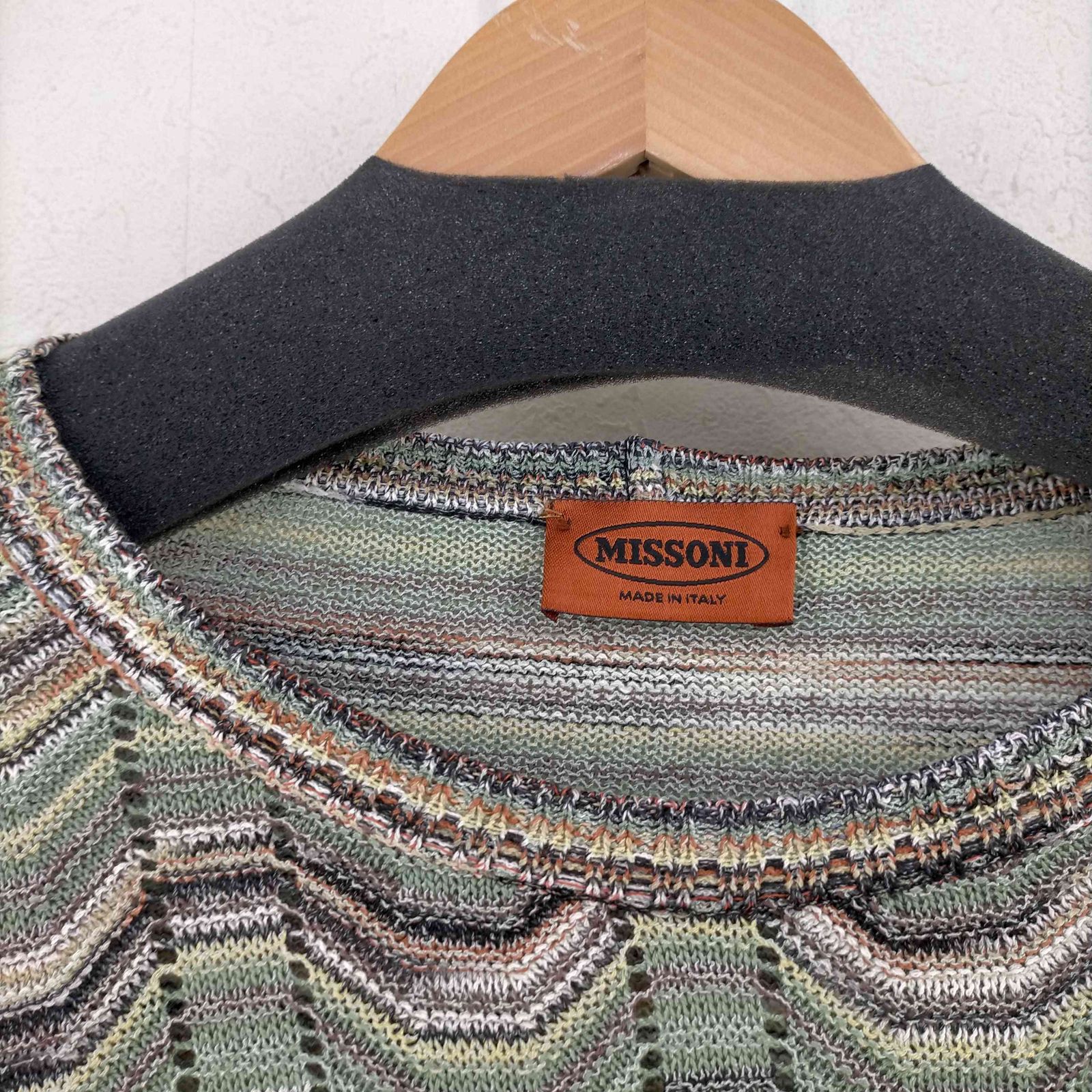 ミッソーニ MISSONI イタリア製 シルクリネン デザインニット メンズ