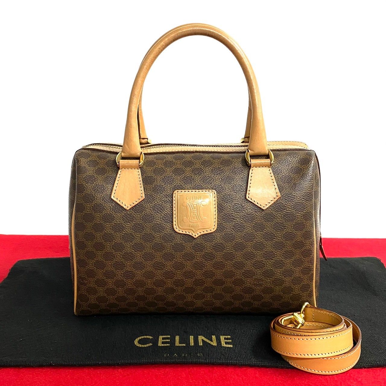CELINE 重かっ ハンドバッグ ミニボストンバッグ マカダム柄