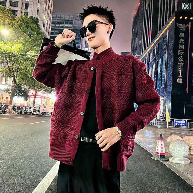 L 春 コーデ メンズ 用 服 シンプル ファッション オシャレ 大人 かっこいい 大きいサイズ ストリート 紳士服 エスニック カーディガン セーター ジャケット レトロ