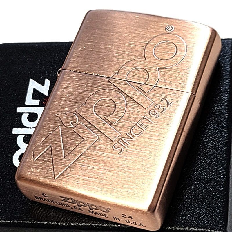 ZIPPO ライター アンティークカッパー ロゴデザイン 銅古美 ジッポ