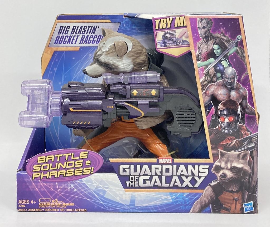 HASBRO BATTLE SOUNDS u0026 PHRASES BIG BLASTIN ROCKET RACCOON