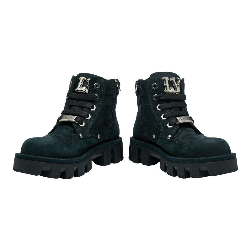 ルイ ヴィトン LVチェッカーライン ショートブーツ アンクルブーツ