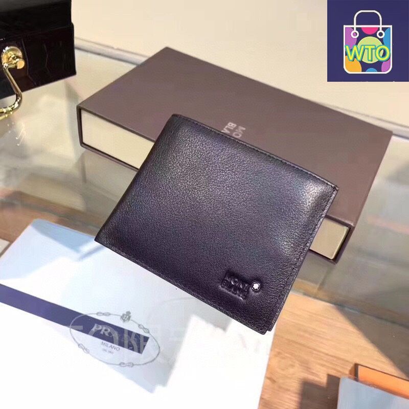 Montblanc，バッグ、財布、財布、男性の本革は長さ2つ折り[本日