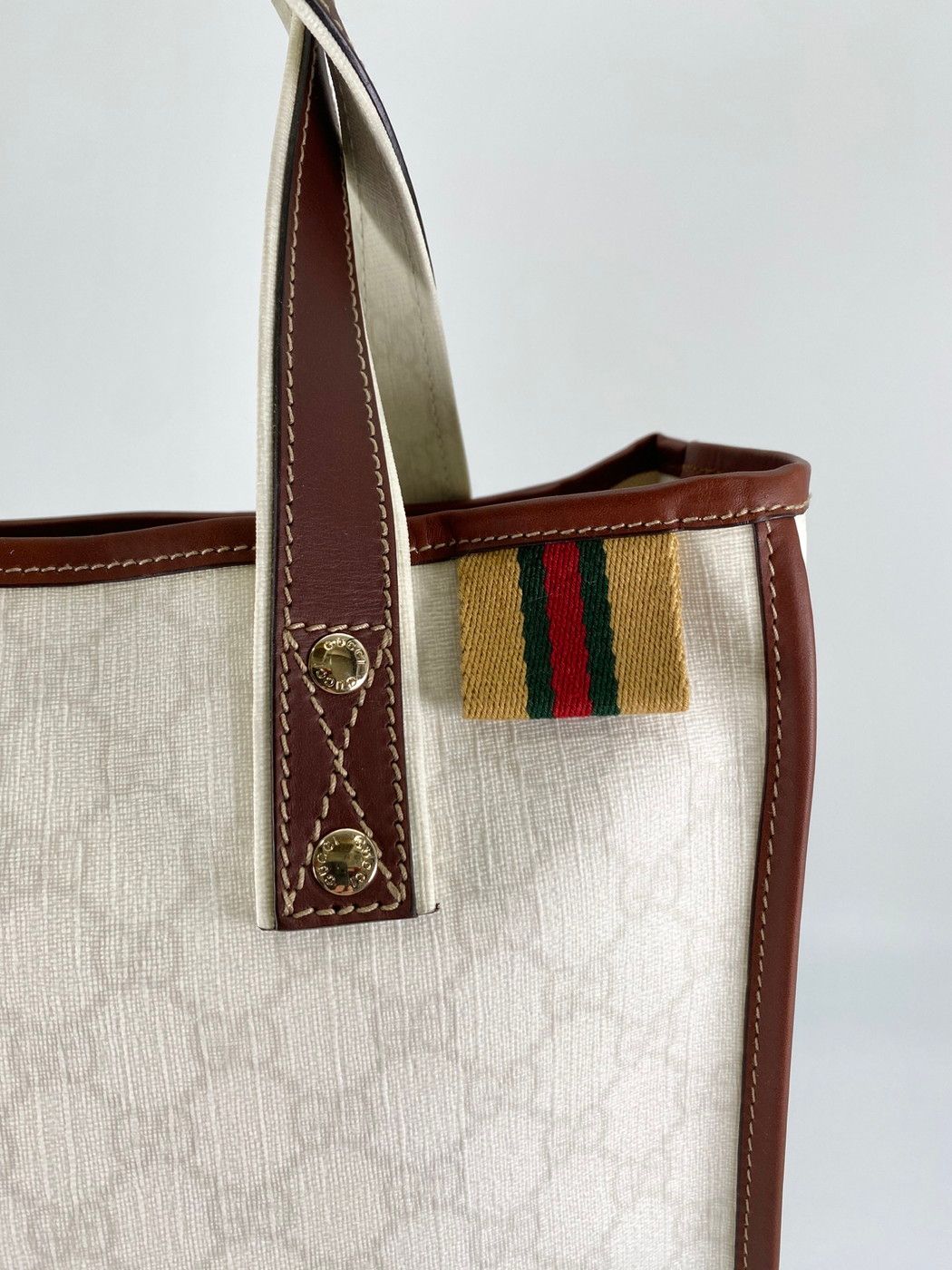 GUCCI グッチ GGスプリーム トートバッグ 縦長 パイピング
