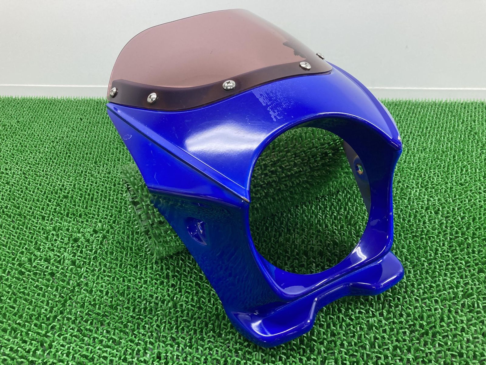 エイプ50 エイプ100 ビキニカウル 青 社外 中古 バイク 部品 AC16 HC07 APE ライト径130mm カスタム素材に 品薄