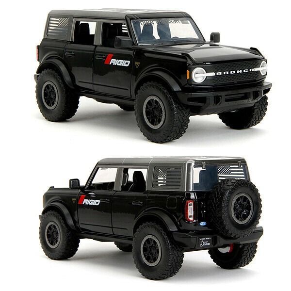1 24 JUST TRUCKS w|RACK - WHEELS 2021 Ford Bronco ブラック ミニカー アメリカン雑貨