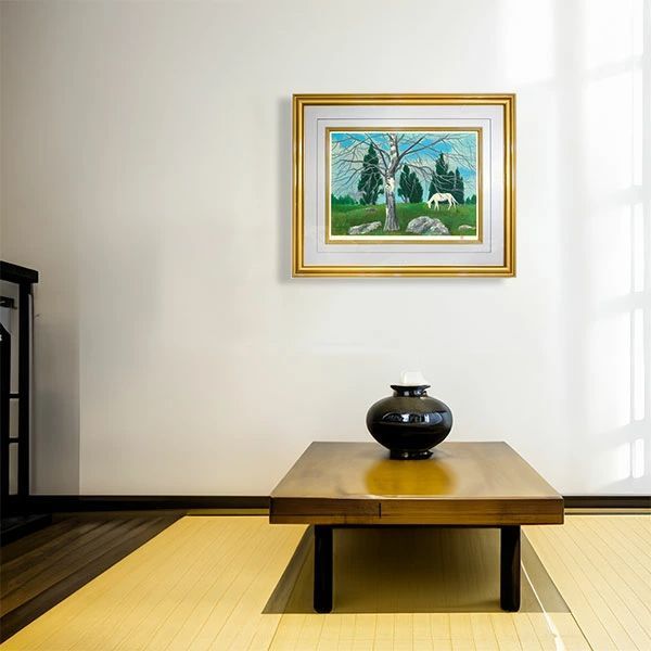 版画 東山魁夷 「早春の丘」 オリジナル リトグラフ 生前の作品