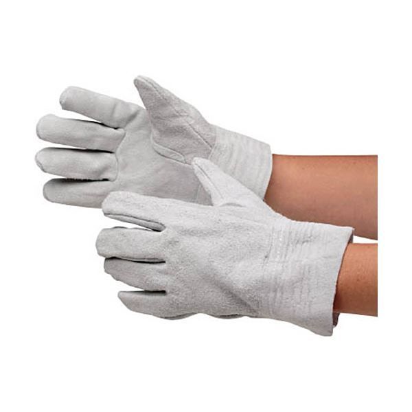 〔まとめ〕 ミドリ安全 牛床革 手袋 内縫 MT-101D 1双 〔×5セット〕 グローブ