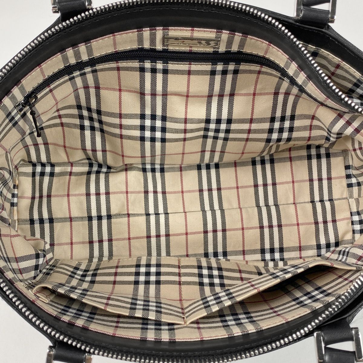 バーバリー BURBERRY ロゴ ハンドバッグ ハンドバッグ レザー ブラック