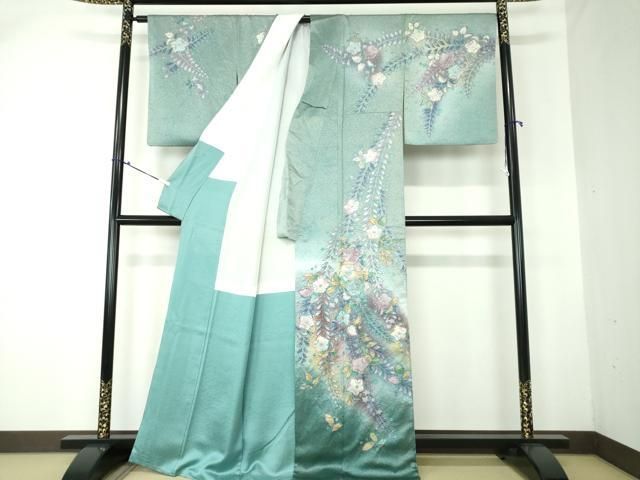 値下げ交渉OK！白山紬 金彩染 訪問着 正絹 B427 値下げ交渉OK