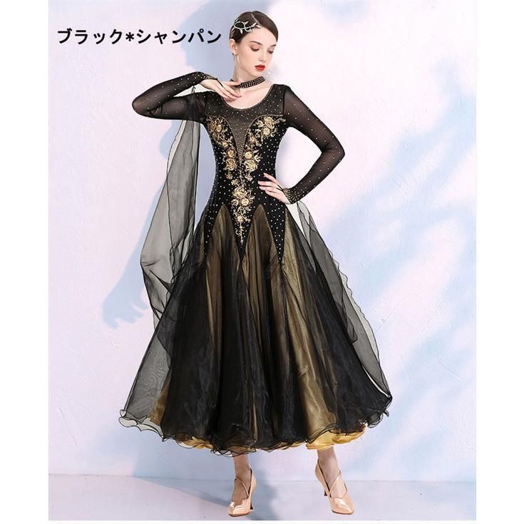 社交ダンス用 花柄ドレス 　XLサイズ　ドレスカバー付き 社交ダンス用 花柄ドレス XLドレスカバー付き