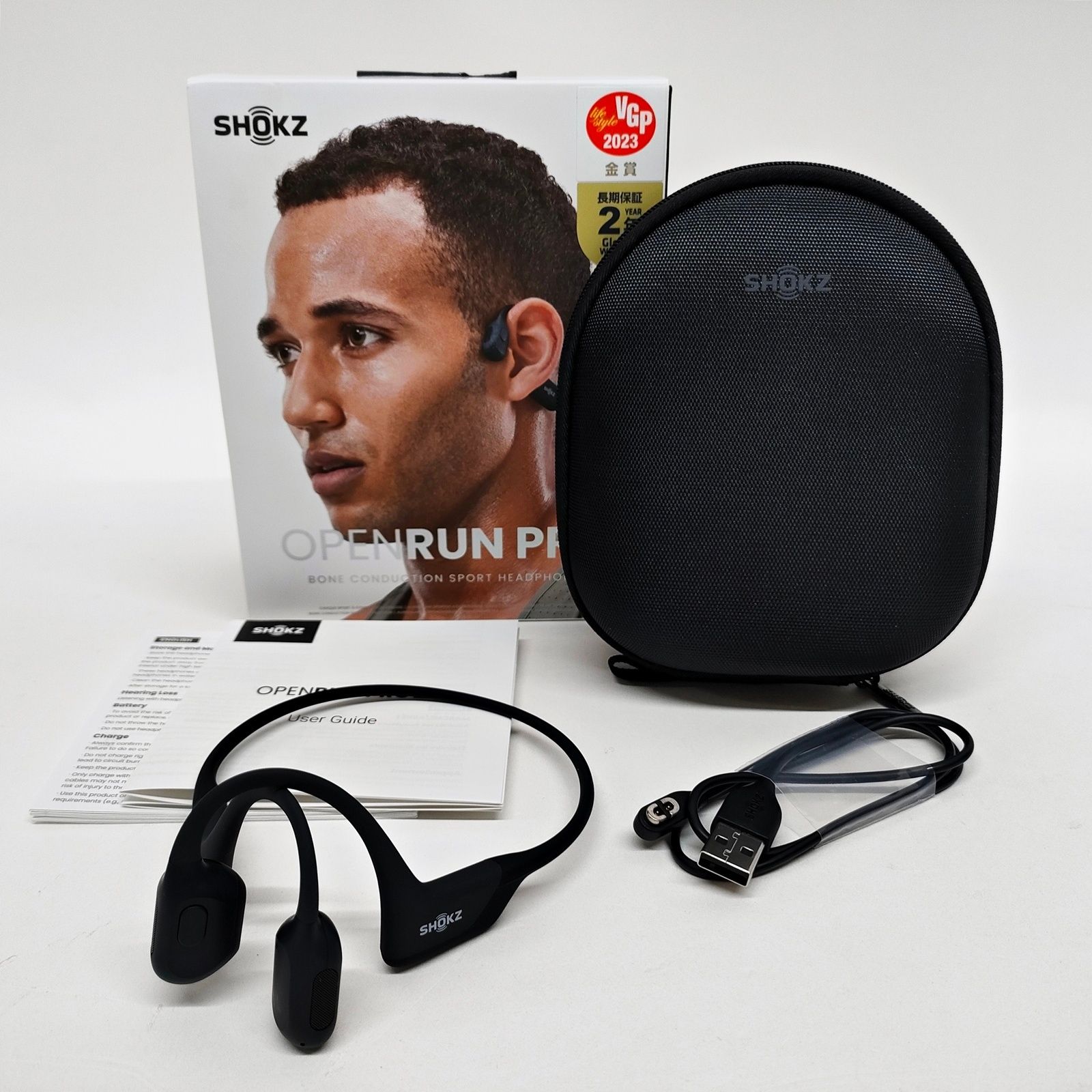 SHOKZ OPENRUN PRO 骨伝導 ヘッドホン Bluetooth 5.1 ハイエンドモデル ブラック 10時間連続再生 オープンラン プロ ショックス R2505-123