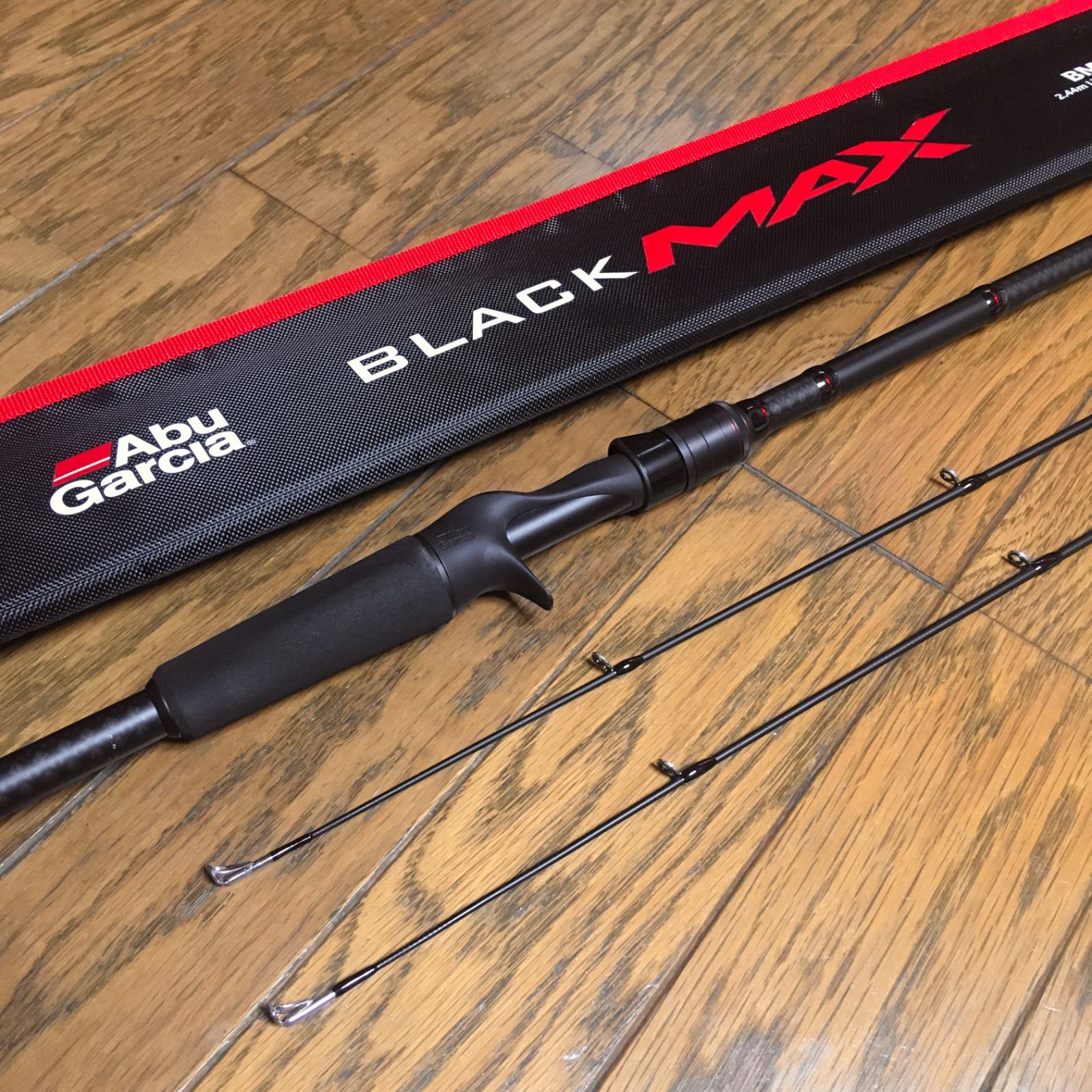 2WAY アブガルシア 8ft(2.44m) ベイトロッド2ピース BLACKMAX BMC802M+ML バス ルアーロッド abuベイト -  メルカリ