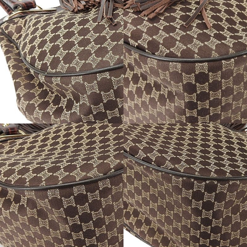 中古】CELINE セリーヌ マカダム クロコ型押し トートバッグ ブラウン