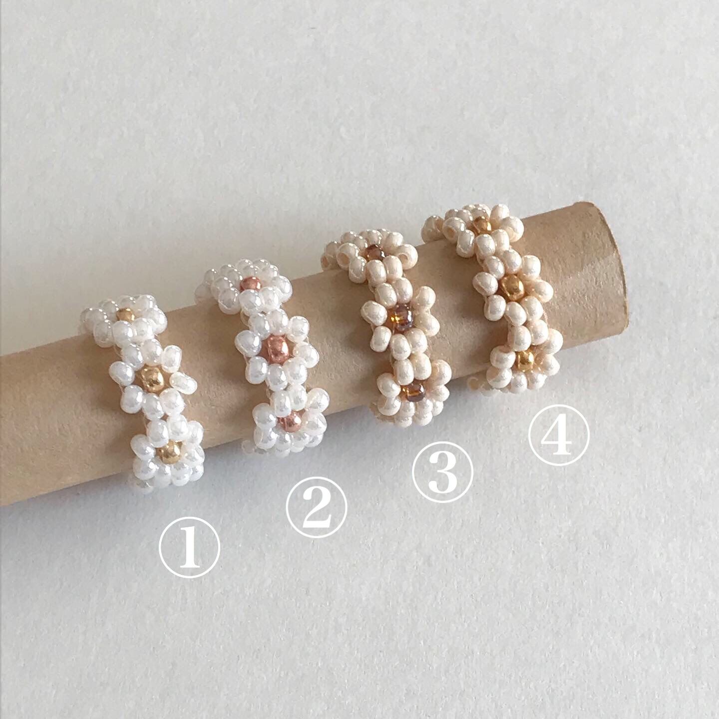 4羽のスワン様専用 no.578 他1点 ビーズリング ハンドメイド