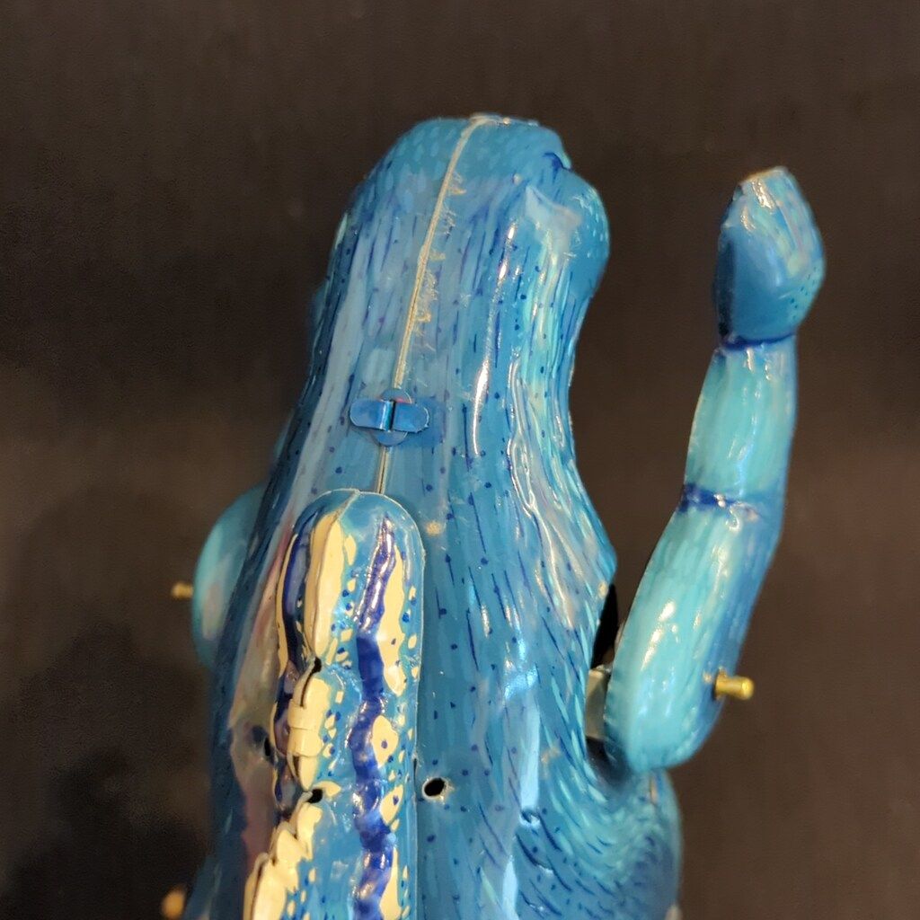 ビリケン商会 ゼンマイ歩行ブリキ ゴジラ(幼虫モスラ付) ブルー 180mm