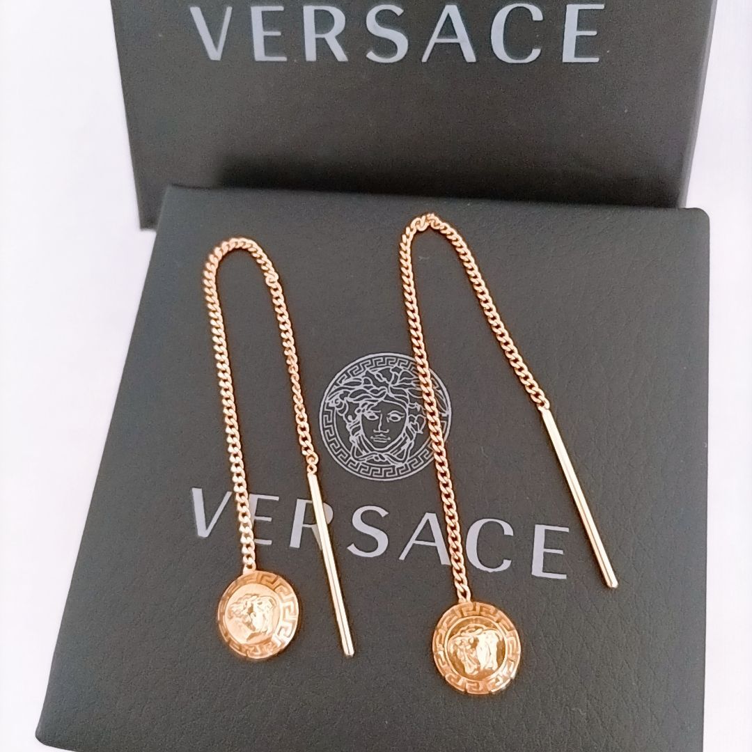 新品未使用】VERSACE メドゥーサ ドロップ ピアス ゴールド  