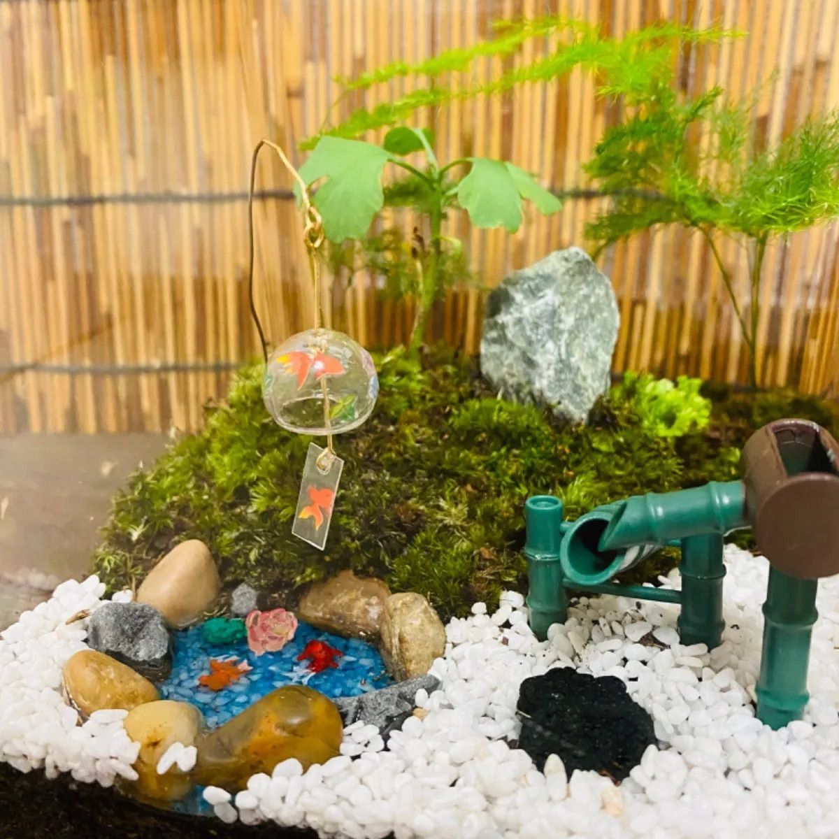 完成品】苔テラリウム 涼やかな和の苔庭 和の癒し アート