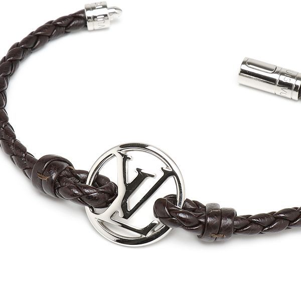 LOUIS VUITTON✨ヴィトン　ブレスレット　レザー　ブラック　ブラウン LOUIS VUITTON - LOUIS VUITTON ルイヴィトン ブラスレ フラワー