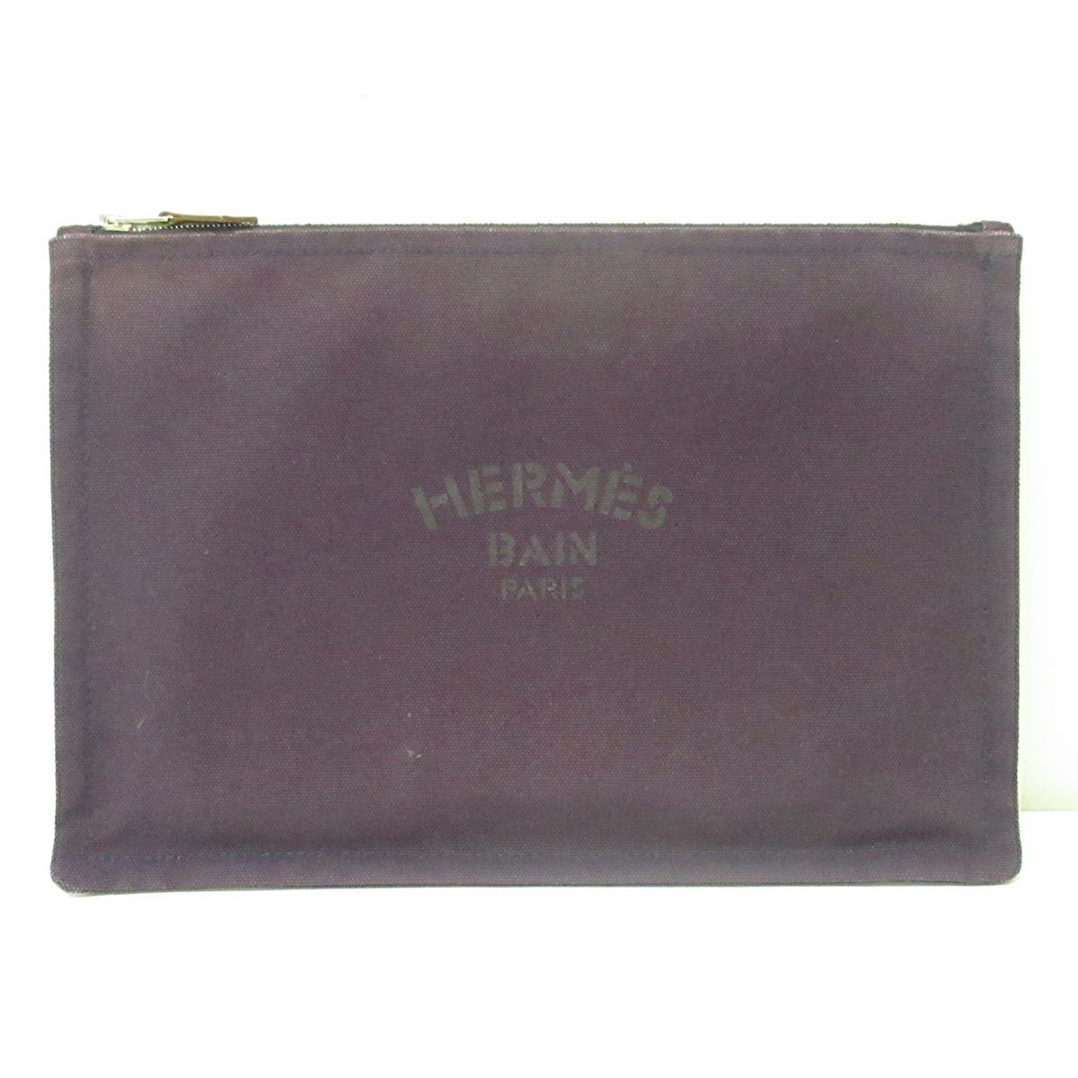 HERMES(エルメス) ポーチ トゥルースフラットMM パープル シルバー金具 