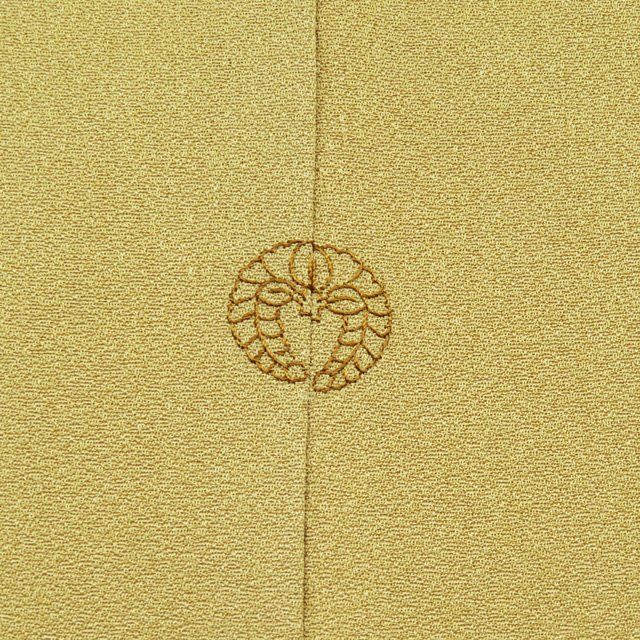 色留袖 着物 中古 袷 フォーマル 寿光織 紋付 一つ紋 花唐草模様