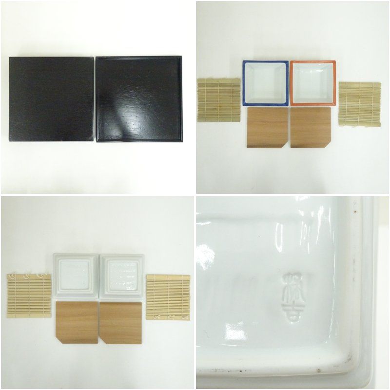 橘吉（たち吉）造 松花堂好み四方弁当箱5客（共箱） 食器 おしゃれ