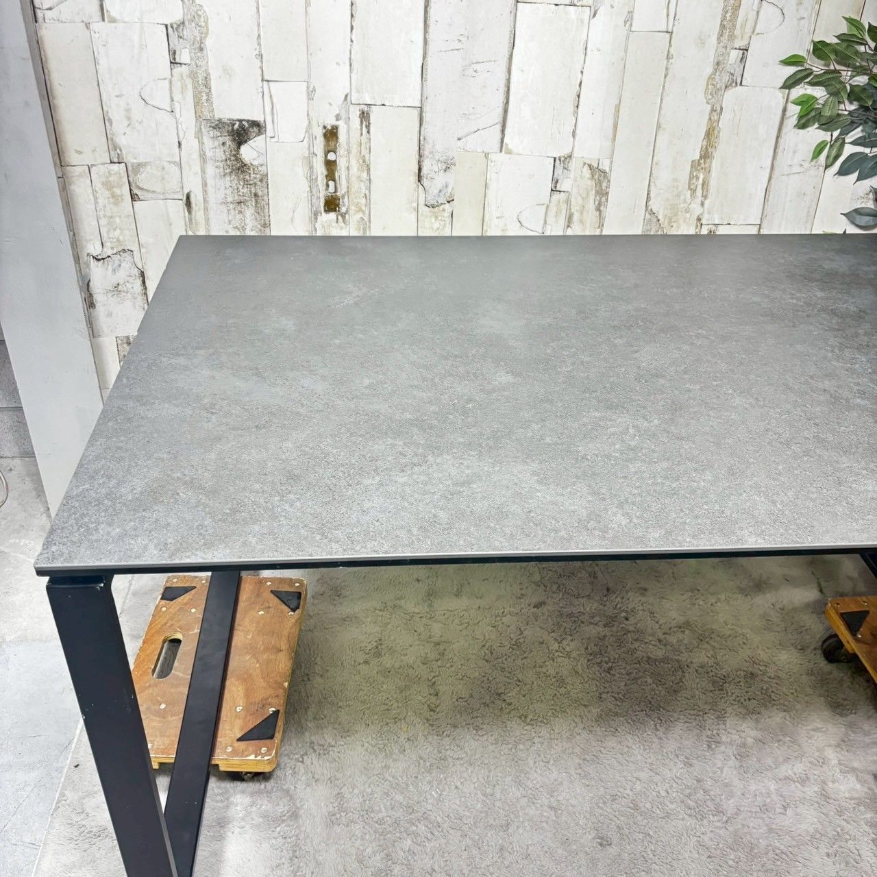 NITORI ニトリ セラミック ダイニングテーブル グレー 幅約150cm