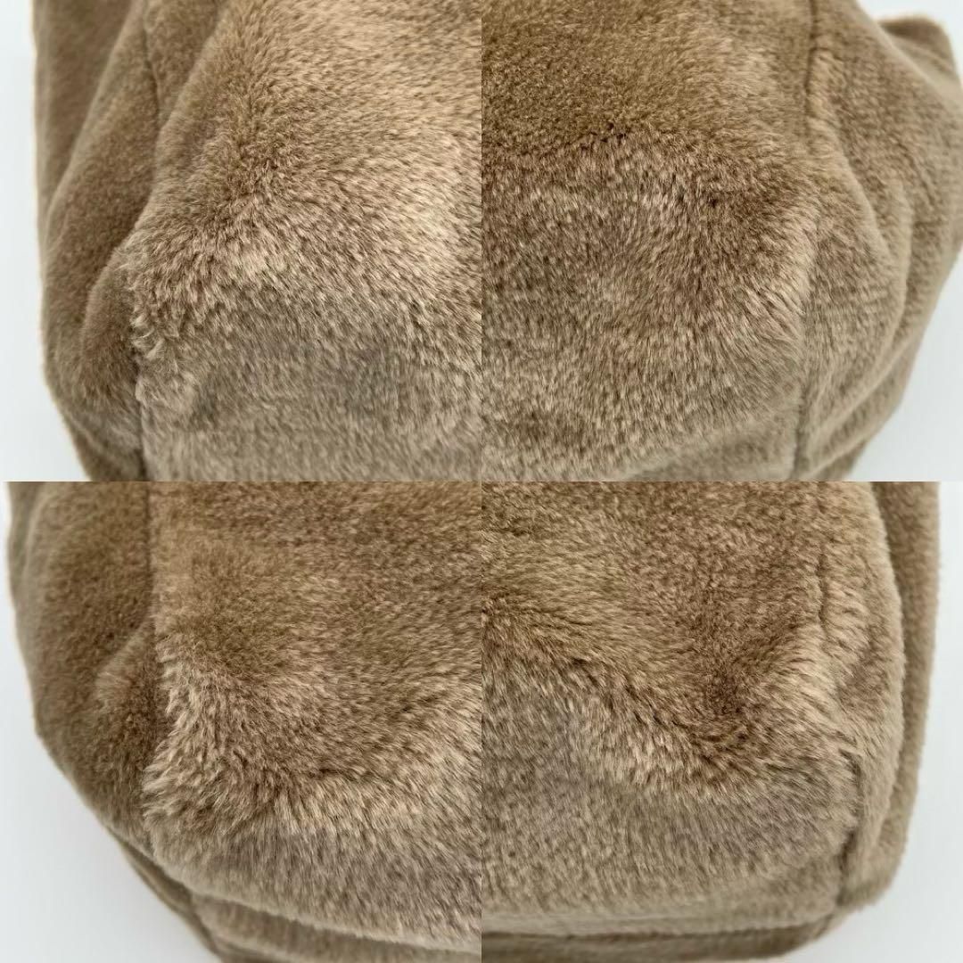 【美品】LUDLOW ハンドバッグ トートバッグ エコファーバッグ ベージュ 美品】LUDLOW ハンドバッグ トートバッグ エコファーバッグ