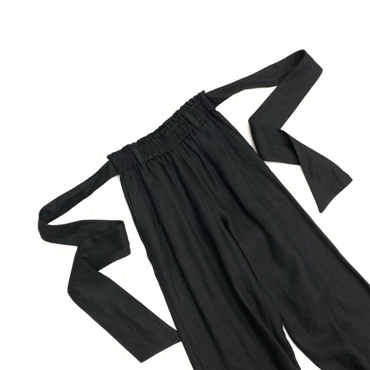 22SS HYKE ハイク LINEN EASY PANTS リネンイージーパンツ ブラック 2 