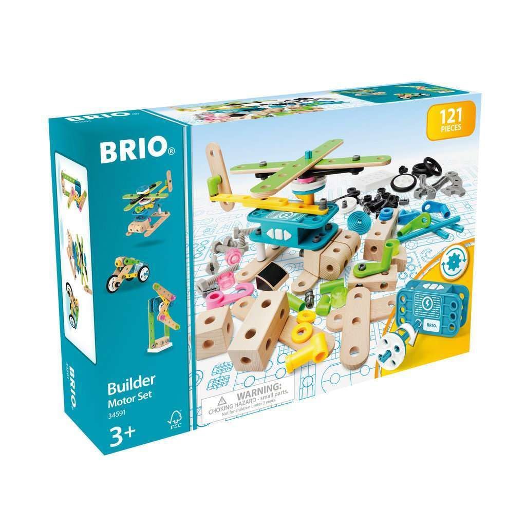 BRIO ( ブリオ ) ビルダー モーターセット [全121ピース] 対象年齢 3歳? ( 組み立て おもちゃ 積み木 知育玩具 木製 ) 34591 [単品] [ビルダー モーターセット]