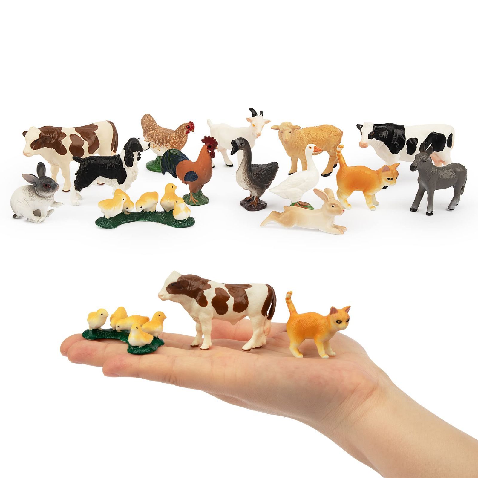 数量限定】TOYMANY 14PCSミニ農場動物フィギュアセット ミニ動物