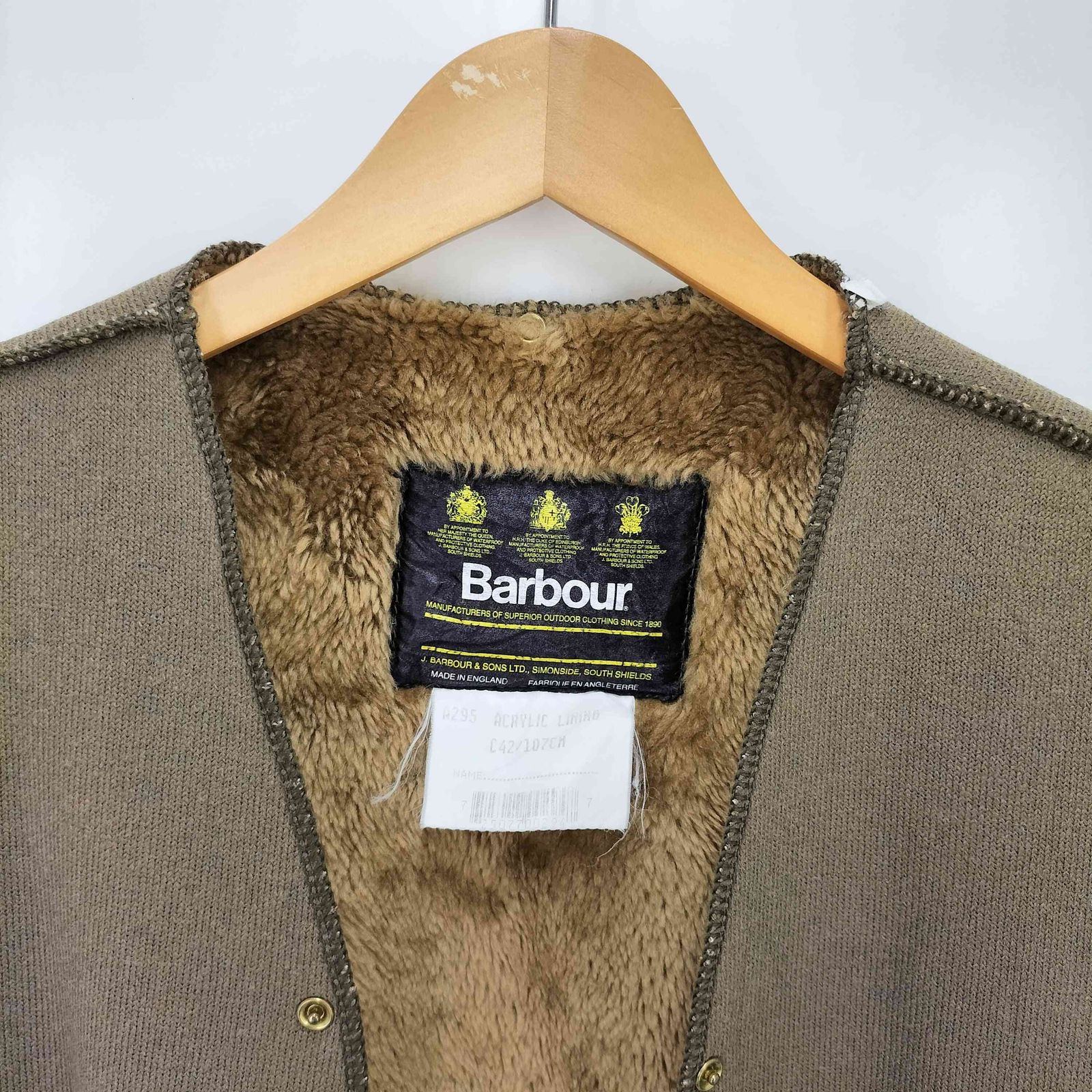 バブアー Barbour 90S 英国製 3ワラント ファーベスト ライナー