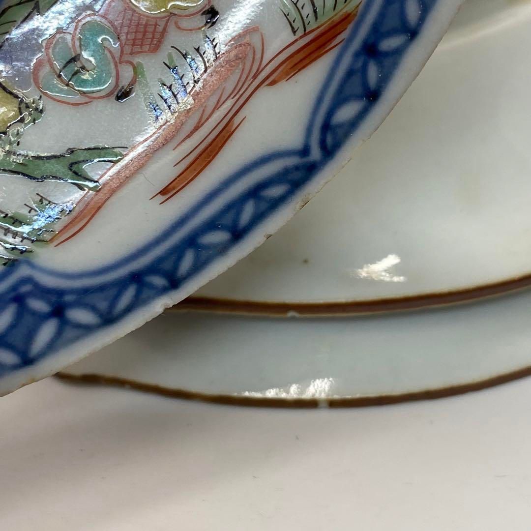 中国古玩　南京赤絵人物画　中皿5枚　直径14.9cm 東H6-0328①タエサ 中国古玩 南京赤絵人物画 中皿5枚 直径14.9cm 東H6-0328①タエサ