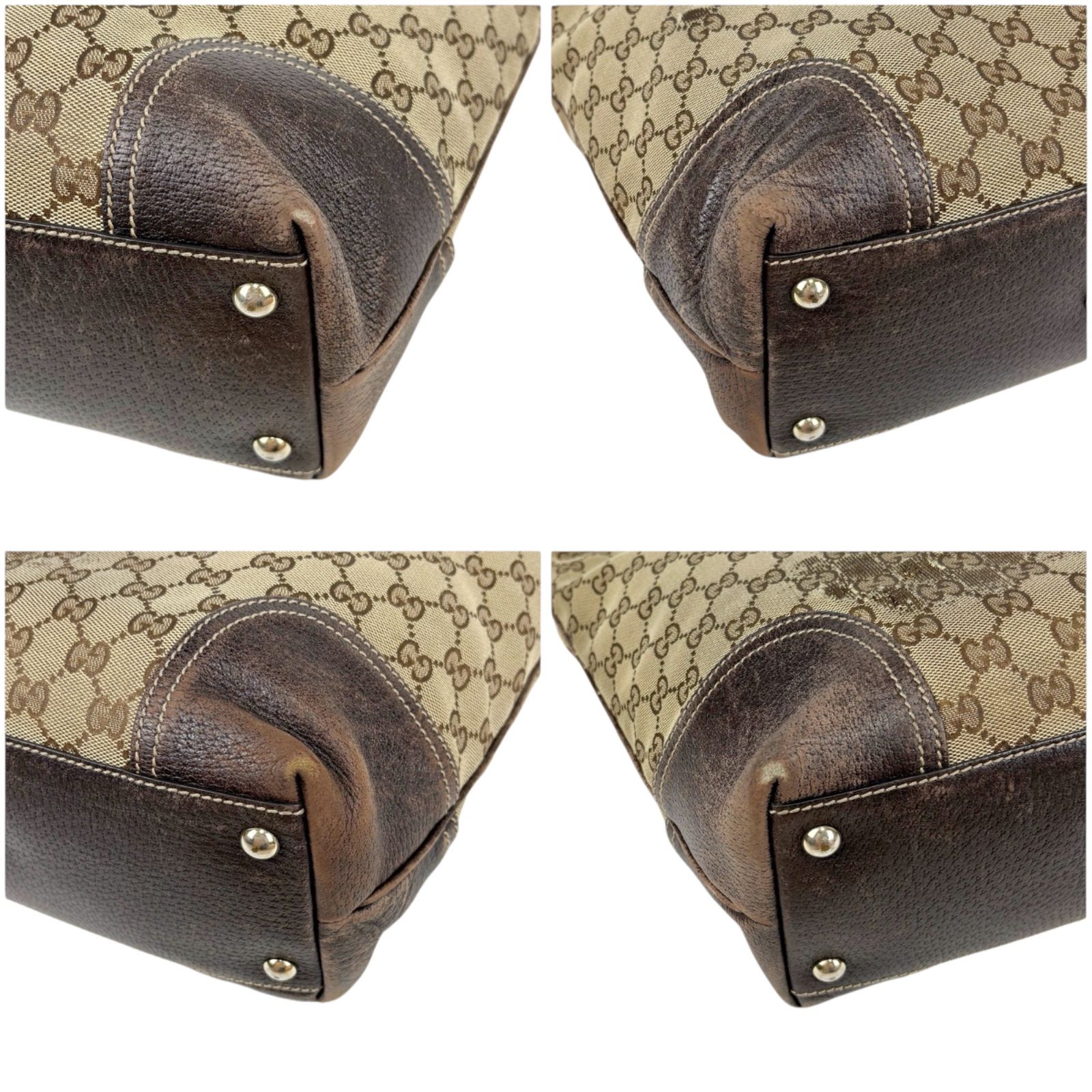 GUCCI グッチ トートバッグ GGキャンバス レザー シェリーライン