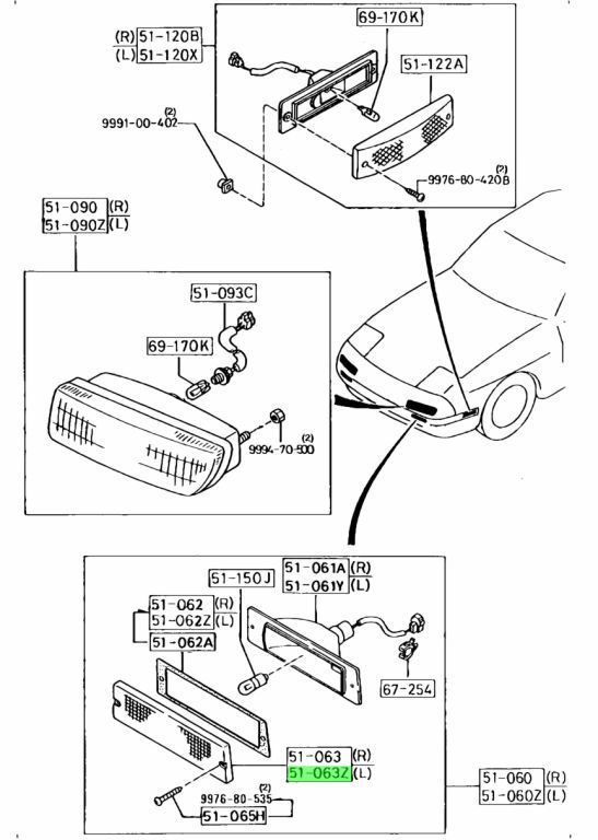 マツダ MAZDA 純正 RX-7 FC3S フロント ウィンカー レンズ サイド ターン レンズ RH LH 助手席 運転席 4点 セット パーツ エンジン タイヤ バンパー 検索 マフラー FFCRYSTALESIA_COM
