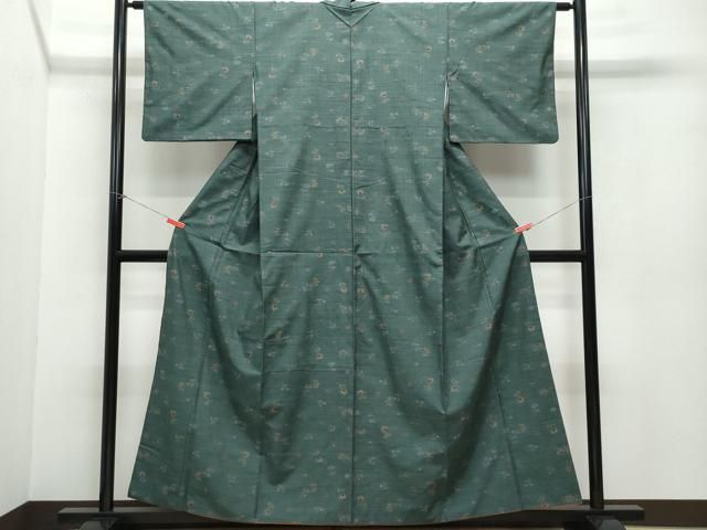 平和屋着物○上質な紬 絣文様 正絹 逸品 CAAU2171yc