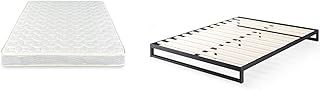 セット買い ZINUS Regular ポケットコイルマットレス 防菌防ダニ加工 15cm|ダブル|ホワイト ＋ Heavy Duty スチールベットフレーム 18cm|ダブル|ブラック