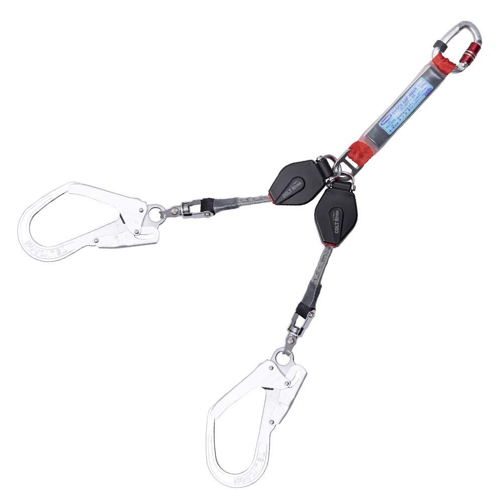 藤井電工 新規格 フルハーネス用ランヤード コルトリトラ 巻取器 ロック機構付き 小型 軽量 ツインランヤード THL-2-CR93SV-21KS-2R23 2丁掛けランヤード 日本製 高所作業 墜落制止用器具 フルハーネス 安全帯 ツヨロン TSUY