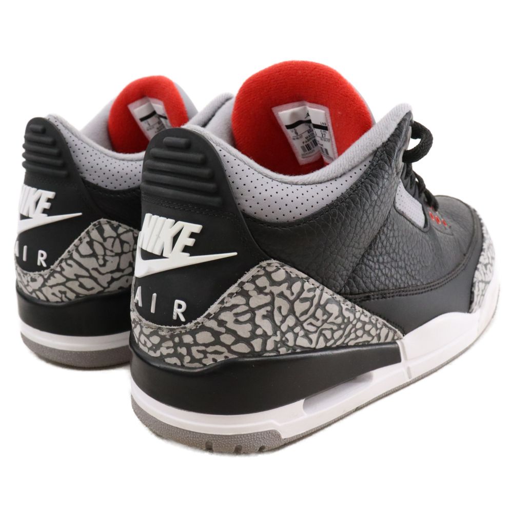 NIKE (ナイキ) AIR JORDAN 3 RETRO OG BLACK CEMENT 854262-001 エアジョーダン3レトロ  ブラックセメント ミッドカットスニーカー ブラック US9/27cm - メルカリ