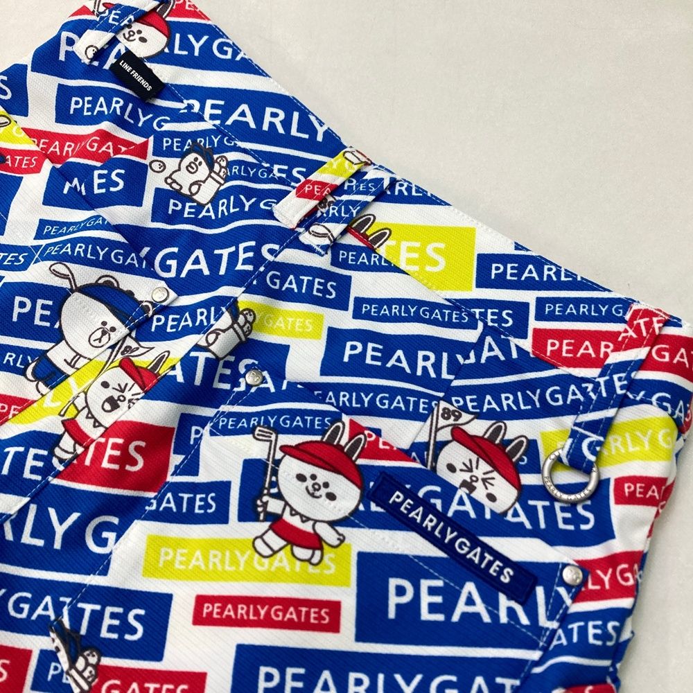 サイズ：0 PEARLY GATES パーリーゲイツ ×LINE FRIENDS ストレッチ スカート 総柄 ブルー系 [240101489245] ゴルフウェア レディース ストスト サイズ：0 PEARLY GATES パーリーゲイツ ×LINE FRIENDS