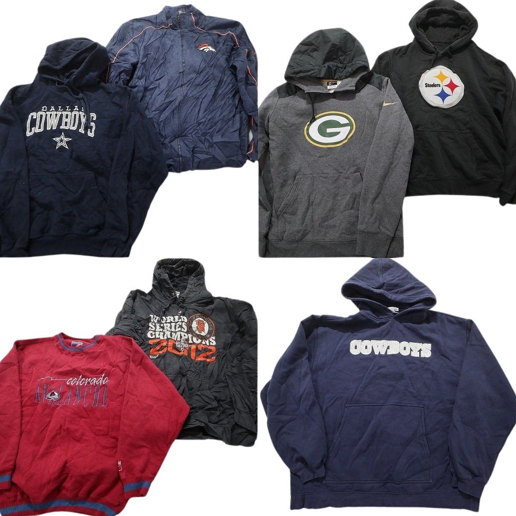 古着卸 まとめ売り プロチーム スウェット 7枚セット (メンズ L ) NFL ブロンコス カウボーイズ スティーラーズ パッカーズ ナイキ MU8599