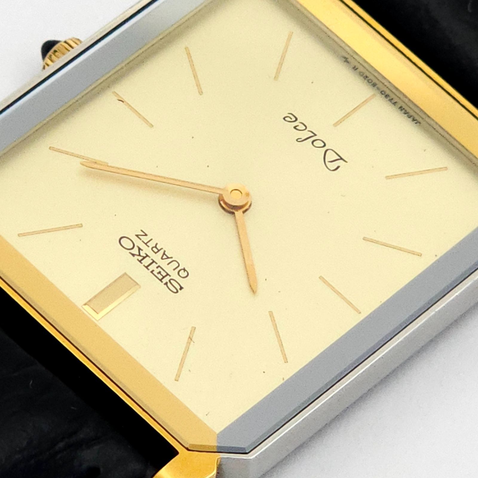 稼働美品 セイコードルチェ メンズ腕時計 スクエア ゴールド 7730-5020 Yahoo!オークション -「7730-5020」の落札相場・落札価格
