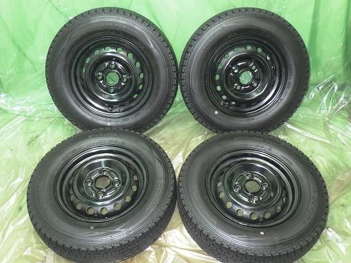 DUNLOP スタッドレス 22年製 バリ山 12インチ スチールホイール ダンロップ ウインターマックスSV01