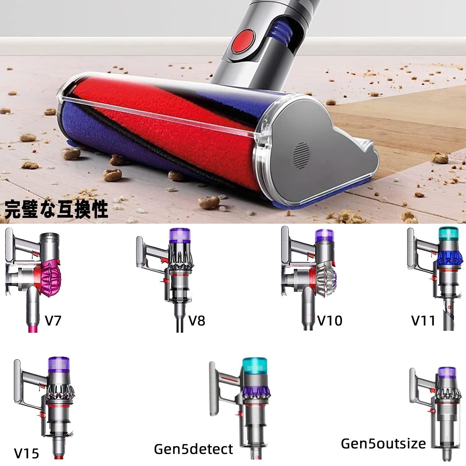 V 11 10 15シリーズ 8 と 7 Gen 5 detect outsize Dyson ソフトローラークリーンヘッド ダイソン 掃除機 ヘッド パーツ Yivy 交換部品