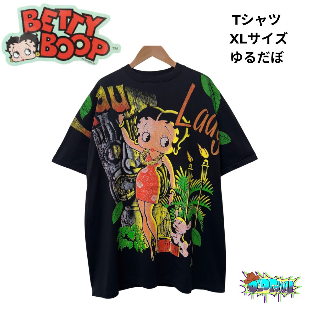 レディース 古着 00s BETTY BOOP ベティ ブープ 「WILD THING」 BIG プリント Tシャツ S 古着 レディース 古着 00s BETTY BOOP ベティ ブープ 「WILD THING