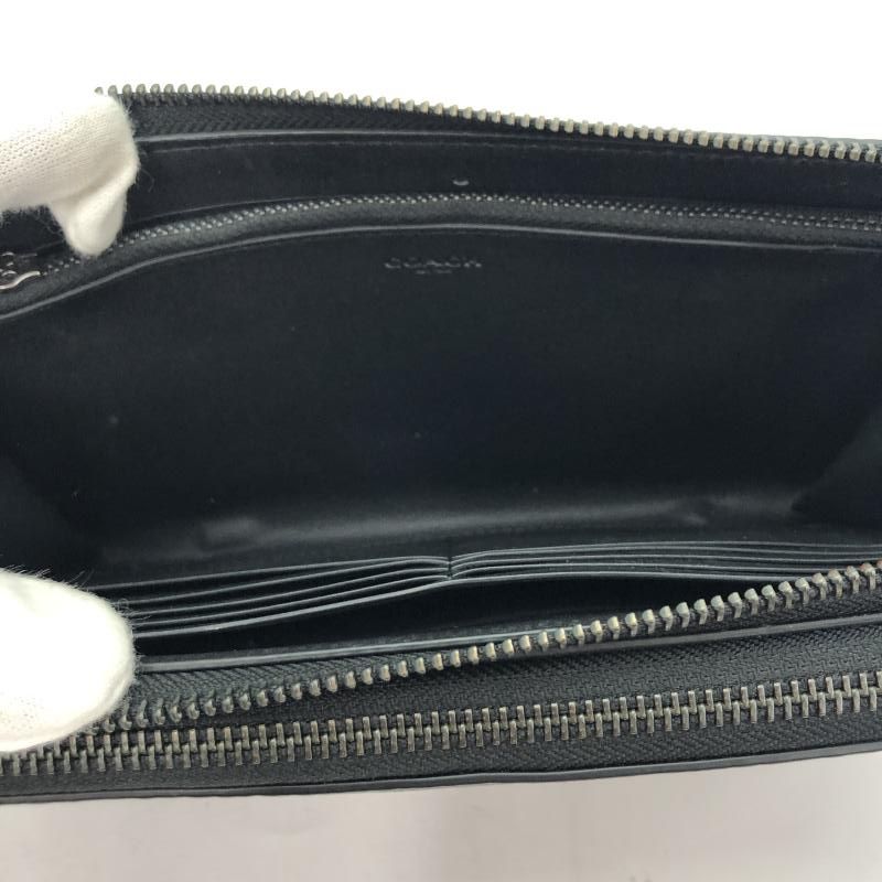 COACH オーガナイザー 黒 美品 美品COACH コーチ ダブルジップ オーガナイザー シグネチャー