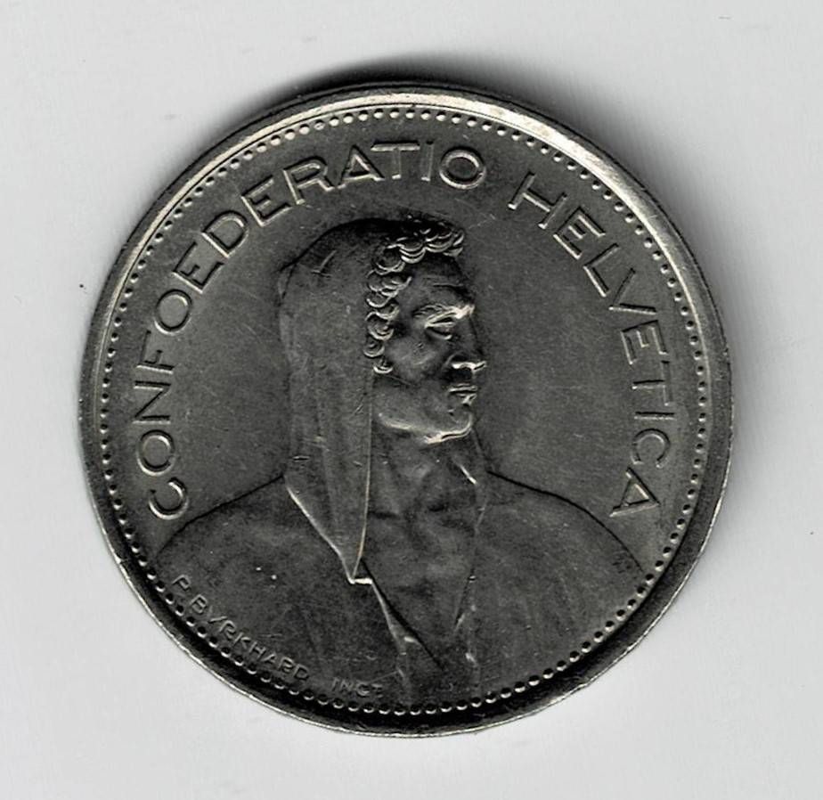 1968年スイス5フラン銀貨。 - コレクション